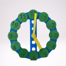 Clock with braille alphabet